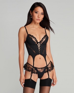 Dámské Body Agent Provocateur Moore Basque Černé CZ | Y74-9745