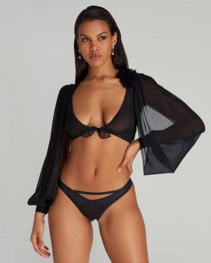 Dámské Bundy Agent Provocateur Lillee Cropped Jacket Černé CZ | C49-2962