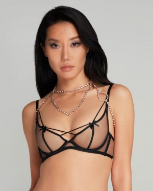Dámské Manžety, Obojky A Řetízky Agent Provocateur Glitz Body Chain Růžové Zlaté CZ | E05-9156