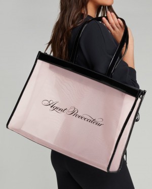Dámské Doplňky Agent Provocateur AP Bag Tote Bag Baby Pink/Black CZ | O36-7214