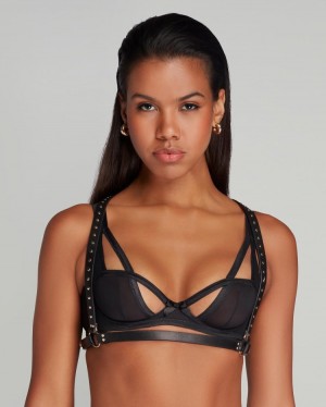 Dámské Doplňky Agent Provocateur Zilda Harness Černé CZ | W24-0020
