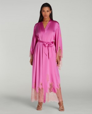 Dámské Župan Agent Provocateur Christi Long Kimono Pink/Terracotta CZ | R22-0359
