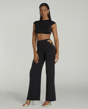Dámské Kalhoty Agent Provocateur Anastacia Beach Trousers Černé CZ | H49-3996