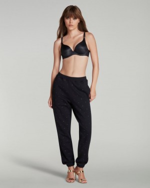 Dámské Kalhoty Agent Provocateur Rayley Stud Joggers Černé CZ | E35-3666