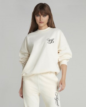 Dámské Mikina Agent Provocateur Rayley Sweatshirt Oat/Black CZ | G45-3063