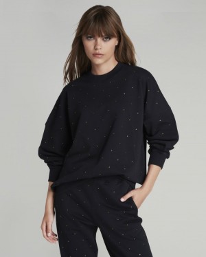 Dámské Mikina Agent Provocateur Rayley Stud Sweatshirt Černé CZ | M70-7724