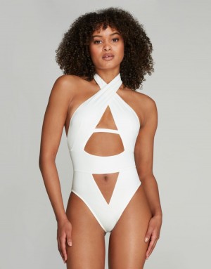 Dámské Plavky Agent Provocateur Anja Swimsuit Bílé CZ | J49-3163