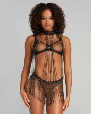 Dámské Playsuit Agent Provocateur Yarolika Playsuit Černé CZ | Y87-9561