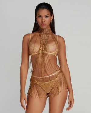 Dámské Playsuit Agent Provocateur Yarolika Playsuit Gold/Sand CZ | T08-7621