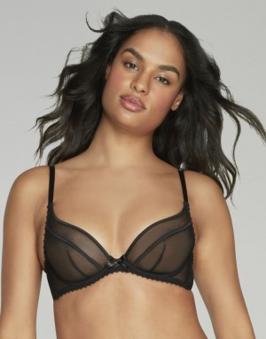 Dámské Podprsenky Agent Provocateur Cruz Plunge Underwired Bra Černé CZ | D17-6566