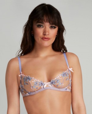 Dámské Podprsenky Agent Provocateur Cyrene Plunge Underwired Bra Baby Blue/Pink CZ | G14-5124