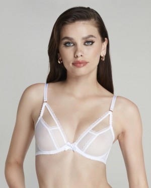 Dámské Podprsenky Agent Provocateur Fia Plunge Bra Bílé CZ | K85-2364