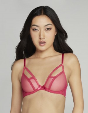 Dámské Podprsenky Agent Provocateur Fia Plunge Underwired Bra Růžové CZ | K91-4680