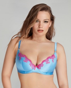 Dámské Podprsenky Agent Provocateur Molly Plunge Underwired Bra Blankyt CZ | P18-7534