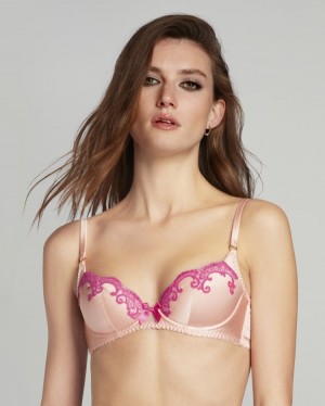 Dámské Podprsenky Agent Provocateur Molly Plunge Underwired Bra Růžové CZ | H43-2060