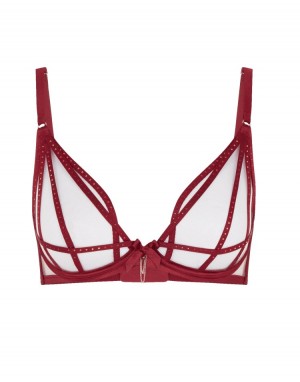 Dámské Podprsenky Agent Provocateur Rubi Plunge Underwired Bra Červené CZ | X49-2154