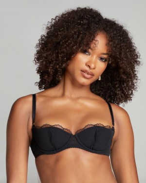 Dámské Podprsenky Agent Provocateur Sara Balconette Bra Černé CZ | L31-4936