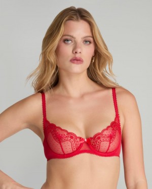 Dámské Podprsenky Agent Provocateur Yuma Plunge Underwired Bra Červené CZ | S30-6465