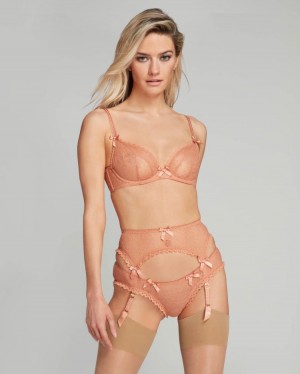 Dámské Podvazkový Pás Agent Provocateur Aliza Suspender Praline CZ | Y42-6601