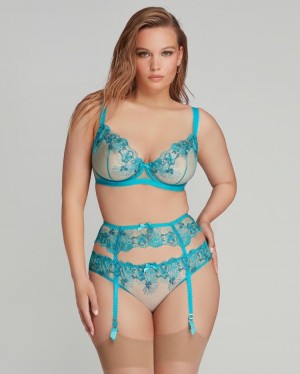 Dámské Podvazkový Pás Agent Provocateur Astria Suspender Teal CZ | J84-2840
