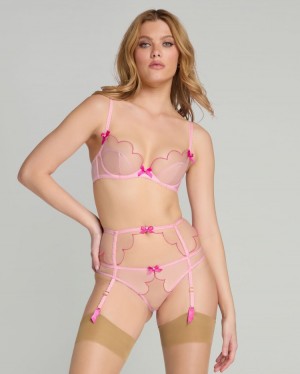 Dámské Podvazkový Pás Agent Provocateur Lorna Suspender Baby Pink/Magenta CZ | Y19-0981