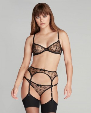 Dámské Podvazkový Pás Agent Provocateur Malorey Suspender Černé CZ | B67-0126