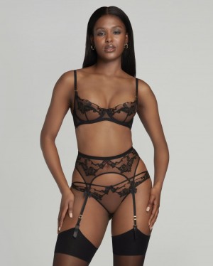 Dámské Podvazkový Pás Agent Provocateur Mirabelle Suspender Černé CZ | F26-0730