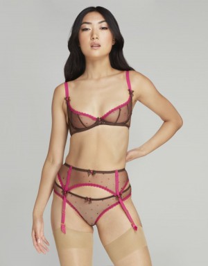 Dámské Podvazkový Pás Agent Provocateur Poppie Suspender Chestnut CZ | H97-1053