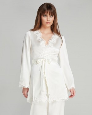 Dámské Pyžama Agent Provocateur Amelea Pyjama Top Ivory CZ | B84-5332