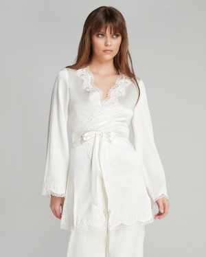 Dámské Pyžama Agent Provocateur Amelea Pyjama Top Ivory CZ | B05-9700