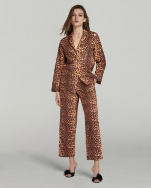 Dámské Pyžama Agent Provocateur Filipa Long PJ Set Leopard CZ | T18-4201