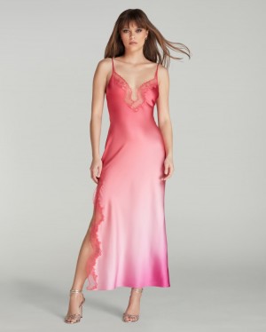 Dámské Uklouznutí Agent Provocateur Bellini Long Slip Coral/Fuchsia CZ | G72-2175