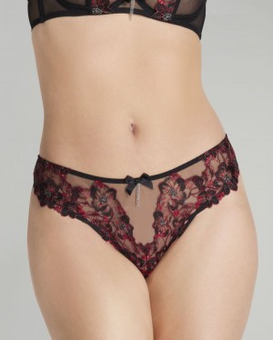 Dámské Slipy Agent Provocateur Amoura Full Brief Black/Red CZ | S40-3931