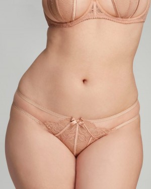 Dámské Slipy Agent Provocateur Rozlyn Full Brief Praline CZ | N57-7840