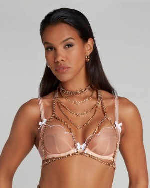 Dámské Spodní Prádlo Agent Provocateur Carllina Bra Gold/Gold CZ | L80-4173
