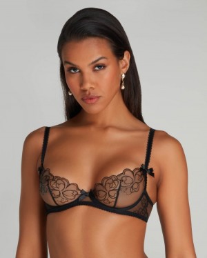 Dámské Spodní Prádlo Agent Provocateur Maysie Plunge Underwired Bra Černé CZ | X29-9819
