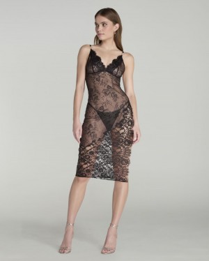 Dámské Spodní Prádlo Agent Provocateur Tasmina Slip Black/Sand CZ | T72-2999