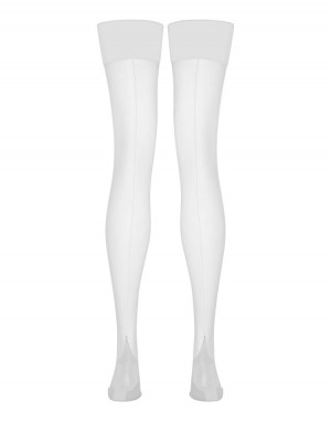 Dámské Punčochy & Hold Ups Agent Provocateur Amber Stockings Bílé CZ | J87-1306