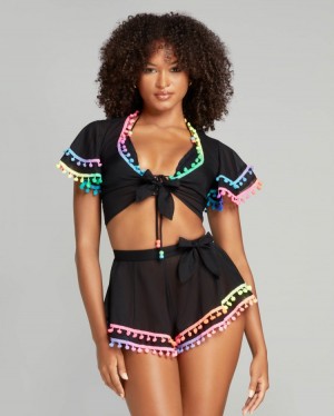 Dámské Topy Agent Provocateur Lely Beach Cover Up Top Černé CZ | L93-0770