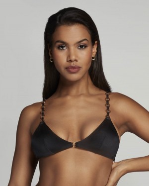 Dámské Vrchní díl Plavek Agent Provocateur Ashia Bikiny Top Černé CZ | G61-6012