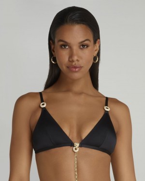 Dámské Vrchní díl Plavek Agent Provocateur Haislee Bikiny Top Černé CZ | P21-2607