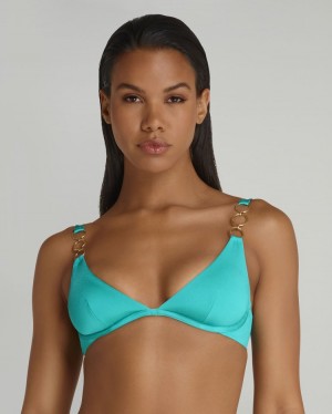 Dámské Vrchní díl Plavek Agent Provocateur Anastacia Bikiny Top Teal CZ | P23-0544