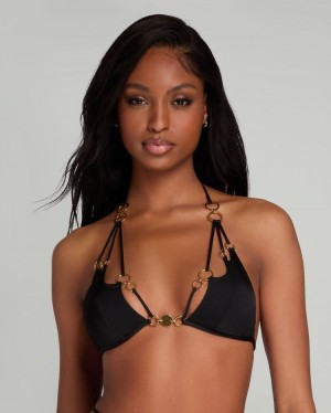 Dámské Vrchní díl Plavek Agent Provocateur Davine Bikiny Top Černé CZ | O73-2797